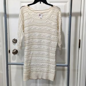 White sweater dress